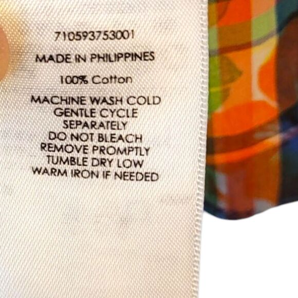 Ralph Lauren Blue Plaid Floral Button Down Shirt Size M - Picture 6 of 6